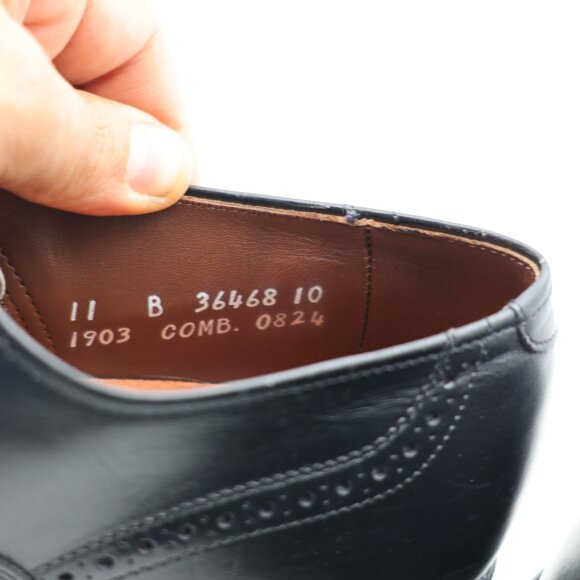 Allen Edmonds Chester Men's Size 11 B Wingtip Oxford Black Leather Made In USA - Picture 3 of 12
